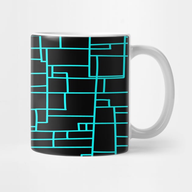 Cute Geometry Pattern Retro Vintage Great Design blue And Black by SILVER01